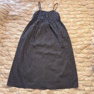 Striped Navy Blue and Grey Dress